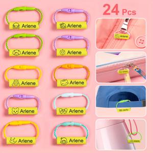 TEMU 나만의 이름 원형 디자인: 컬러풀 란야드가 달린 개인화된 신발 이름 태그, 물병, 우산, 신발용