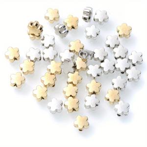 TEMU 200개 플라스틱 아크릴 비즈 6mm 골드 실버 꽃 모양 루스 스페이서 비즈, 장식용 DIY 목걸이 팔찌 키 체인 귀걸이 휴대폰 체인 액세서리 만들기 패션 수제 주얼리 선물