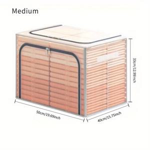 TEMU 옷, 가정 보관 용기, 옷과 이불 정리용 접이식 바구니, 큰 창문이 있는 대용량, 옷장 보관 상자, 강철 프레임 접이식 깊은 정리함, 습기 방지 장난감 및 속옷 보관 상자, 침대 아래 보관함을 위한 1개 투명 보관 상자