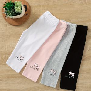 TEMU 여아용 카프리 팬츠 4pcs, 여름용 얇은 7/8 기장 신축성 슬림핏 반바지, 통기성 좋은 부드럽고 편안한 반바지, 2025 신상 여름 컬렉션, 통기성 바지,가벼운 바지,이음새 없는 디자인,신축성 있는 소재,편안한 착용감,여아용 반바지,짧은 카프리,어린 소녀들