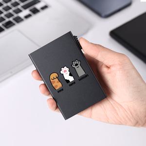 TEMU RFID 차단 알루미늄 카드 홀더 지갑 - 장난기 넘치는 고양이 발 디자인, 자동 팝업 신용카드 케이스, 긁힘 방지 및 자석 방패, 비즈니스 및 일상 사용을 위한 안전한 스냅 클로저 - 블랙, 안전한 카드 보관 | 장난기 넘치는 디자인 | 내구성 있는 스냅 클로저, 카드 지갑