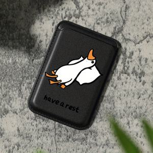 TEMU 2025년 신형 고급 패션 아름다운 만화 오리 패턴 자석 카드 홀더 아이폰 16 15 14 프로 맥스 지갑 액세서리, 1-2개의 카드를 보관, 내장 보안 포켓 KA1 장착