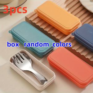 TEMU 3개 세트 스테인리스 스틸 숟가락과 포크 세트, 짧은 손잡이의 작은 둥근 숟가락은 숟가락이나 디저트 숟가락으로 사용할 수 있으며, 간단하고 내구성이 뛰어나며 야외 소풍, 캠핑 및 여행용 휴대용 식기 세트입니다