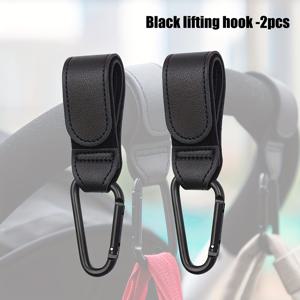 TEMU 2개 세트 PU 가죽 유모차 가방 후크, 기저귀 가방, 자전거, 쇼핑 카트, 휠체어 및 차량 뒷좌석용 조절 가능한 금속 클립 후크 - 휴대 가능하고 내구성이 뛰어나며 다양한 색상(검정 & 갈색)으로 사용할 수 있는 액세서리 - 야외 활동 및 일상 업무에 이상적|휴대용유모차