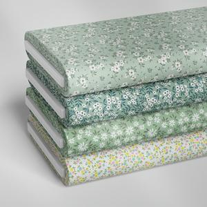 TEMU 4 계절 소형 꽃무늬 신선한 스타일의 천 패키트 세트, 크기는 17.7*19.7 인치, 폴리에스터 패치워크로 제작, 퀼팅, DIY 공예, DIY 지갑 만들기에 적합, DIY 지갑 만들기