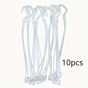 TEMU 10개 조절 가능한 식물 후크, 실내 및 실외 정원 장식용 리트렉터블 하이든 플라워 포 홀더 세트, 비정상적인 모양, 플라스틱 재질, 캐주얼 스타일, 모든 계절에 완벽한 실내 실외 사용|조절 가능한 식물 후크|리트렉터블 후크, 실내 실외 사용을 위한 식물 걸이