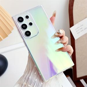 TEMU 삼성 갤럭시 S25, S24, S23 울트라 플러스, A55, A54, A25, A24, A15용으로 설계된 슬림, 투명, 밝은 코팅 폰 커버; 뒷면을 위한 투명 아크릴 하드 쉘