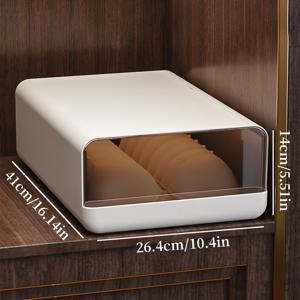 TEMU 1개 속옷 보관 서랍, 겹쳐서 쌓을 수 있는 양말 상자 속옷 정리함 분할기 포함, 플라스틱 옷장 정리대 및 대용량 스토리지 서랍, 브라, 팬티, 양말, 화장품, 벨트, 넥타이 보관용 (화이트), 장착형 옷장 시스템|화장품정리함