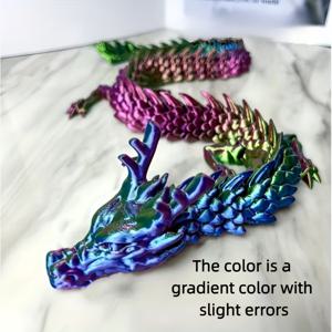 TEMU 1개 3D 움직이는 관절 드래곤, 총 길이 45cm/17.72인치 유연한 창의적인 장식품, 홈 오피스 데코 및 이사용 책상 액세서리, 휴일 또는 생일 선물, 사무실 장식, 움직이는 피규어, 예술적 디스플레이, 수공예 디테일, 내구성 있는 장식, 장식 액세서리, 드래곤 피규어, 홈 데코레이터, 사무실 근로자