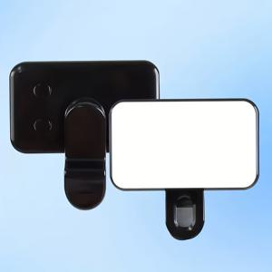 TEMU 1pc 충전식 셀카 라이트 - 휴대폰, 노트북 및 태블릿용 조절 가능한 밝기 LED 클립 온 라이트 - 비디오 회의, 라이브 스트리밍, 줌 통화, 메이크업 및 사진에 이상적 - USB 충전식 스타일리시 블랙 휴대용 라이트, 어디서나 조명, 줌 통화 라이트 | 조절 가능한 밝기 라이트 | USB 충전식 라이트