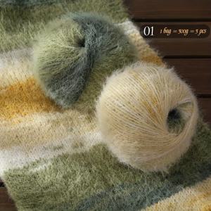 TEMU 스노우 트레저 그라데이션 원사 긴 울원사 양모 부드럽고 따뜻하며 편안한 뜨개질용 스카프, 장갑, 모자, 담요, 샤울에 적합 한 봉투당 1팩 = 3개 = 300그램|뜨개실