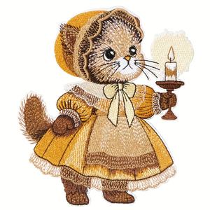 TEMU 1pc 귀여운 고양이와 촛불을 위한 부활절 아이언온 자수 패치 - 의류 및 공예용 빈티지 스타일 애플리케이션, 혼합 색상, DIY 프로젝트 및 축제 장식에 완벽, 자수 용품, 크리스마스에 가장 적합