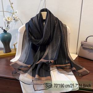 TEMU 디럭스 에디션 축제 글로우 스카프 - 골든 시간을 위한 베네치아 레이스 트림 (선물로 이상적)