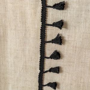 TEMU 1개 베이지 리넨 질감 폴리에스터 커튼 블랙 레이스 트림 포함 - 거실 및 침실용 빛 차단 로드 포켓 디자인, 클래식 우아한 홈 데코, 우아한 창문 처리 | 장식 드레이프 | 질감 있는 커튼, 거실용 커튼