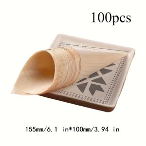 TEMU 100개 나무 콘 - 파티, 결혼식, 생일, 졸업식 등에 완벽 - 과일, 크림, 디저트 디스플레이에 이상적 - 콘 모양 스낵 및 쿠키 홀더, 할로윈, 크리스마스 이벤트 및 파티 용품에 'LOVELY' 라벨 포함