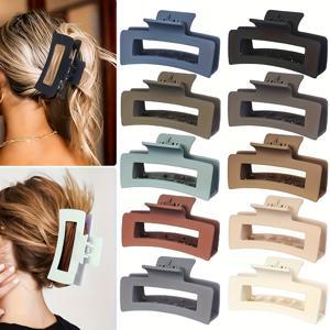 TEMU 10개 대형 사이즈 헤어 클로 멀티컬러 매트 세트, 여성용 다용도 일상 베이직 내구성 샤워 탈탈깎기 클립