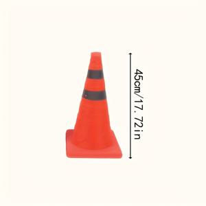 TEMU 휴대용 고가시성 교통 콘 - 접이식 및 휴대 가능, 강력 반사 기능의 오렌지색 플라스틱 안전 장벽, 비상 및 도로 경고용 (1개/4개 세트)