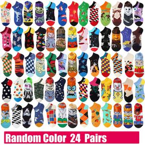 TEMU 남녀공용 컬러풀 힙합 카툰 애니메이션 양말 4/8/18/24켤레 - 미친 디자이너의 보이지 않는 보트 양말과 기발한 패턴 (랜덤 색상, 4/8/18/24켤레)