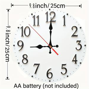 TEMU 1pc 디지털 디스플레이가 있는 조용한 나무 원형 벽시계 - 현대적인 디자인, 드릴링 필요 없음, 배터리 작동 (AA 포함되지 않음) 거실 및 침실 장식, 벽시계 거실