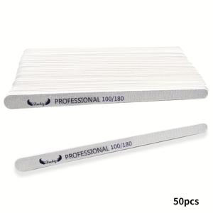 TEMU 50/100개 양면 폴리싱 스트립 네일 파일, 손톱 파일, 네일 블록 버퍼, 샌딩 스트립, 매니큐어 페디큐어 도구