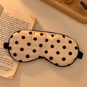 TEMU 1pc 우아한 폴카 도트 인조 수면 마스크, 신축성 있는 밴드 포함 - 휴식 및 미디어션을 위한 눈 커버, 부드러운 폴리에스터 소재, 빛 차단 디자인, 여행 및 가정용으로 완벽한 더 나은 수면 마스크