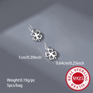 TEMU 5개/팩 S925 스털링 실버 홀로우 펜던트, 핸드메이드 팔찌 만들기 DIY 비즈 액세서리