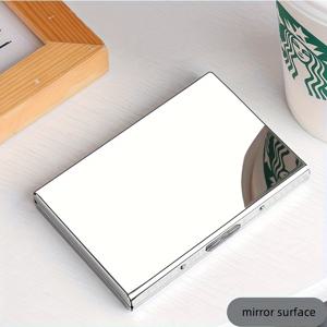 TEMU 스키밍 방지 및 탈자석화 RFID 차단 카드 홀더 - 자동 팝업 디자인의 초슬림 스테인리스 지갑, ID & 버스 카드 보관 가능, 비즈니스 & 캐주얼용 컴팩트 스타일 (남성 & 여성)|카드지갑