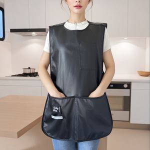 TEMU 포켓이 있는 스타일리시한 갈색 주방 앞치마, 조절 가능한 버클 허리, 통기성 메쉬 백, 남녀 공용 루즈핏, 내구성 및 쉬운 청소, 요리, 베이킹 등에 완벽, 다양한 색상으로 제공