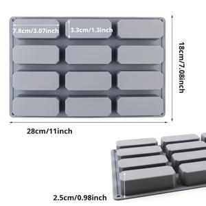 TEMU 실리콘 직사각형 베이킹 몰드 - 롱 케이크, 과일 아이스, 비누, 초콜릿, 젤리, 버터, 촛불 만들기에 이상적 - 크리스마스, 할로윈, 부활절, 추수감사절, 이드 울 아드하 축하, 베이킹 필수품|직사각형 몰드|내구성 있는 베이킹 몰드