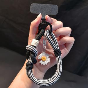 TEMU 다이즈 차밍 폰 라니어드 - 다용도 팔 끈 및 손가락 링 홀더, 색다른 비즈 디자인의 방실 모바일 케이스 체인, 야외 사용, 손세탁 가능, 모바일 액세서리 | 재미있는 디자인 | 다이즈 폰 케이스|핸드폰스트랩