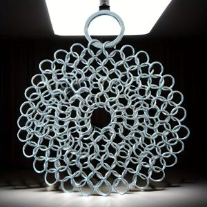 TEMU 316 스테인리스 스틸 스크러빙 네트 - 재사용 가능한 헤비듀티 원형 청소 패드, 걸이 링 포함, 냄비·접시용 무스크래치 주방 세척기, 내구성 강한 녹 방지 디자인|수세미