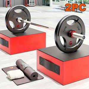 TEMU 바벨 충격 흡수 패드 2개 세트, 헬스용 두꺼운 쿠션 매트, 스쿼트 웨이트리프팅 플랫폼, 안티-스매시 웨이트리프팅 패드, 소음 방지 및 진동 감소 장비, 충돌 방지 바닥 매트|바벨