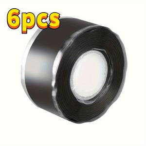 TEMU 3/6팩 자체 결합 실리콘 수리 테이프 - 비상 수도 공급에 사용되는 방수 및 누수 방지 파이프 밀봉제 - 디스펜서가 있는 강력한 고무화 접착제 (검정색), RV 및 가정 수리 *59인치, 강력한 접착제, 내구성 있는 밀봉제, 파이프 테이프, 밀봉 테이프, 방수 테이프, 방수테이프, 접착제 초강력