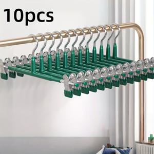 TEMU 10개 조절 가능한 금속 걸이, 360° 회전 가능한 후크 - 내구성 있는 파우더 코팅 마감, 바지, 스커트, 양말을 걸어두는 데 이상적, 옷을 효율적으로 정리하는 옷 정리기 | 현대적인 걸이 디자인 | 내구성 있는 걸이|행거|바지걸이