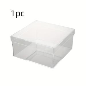 TEMU 뚜껑이 있는 이쁜 투명 아크릴 선물 상자 - 직사각형 디자인, 과자, 초콜릿, 꽃, 향수 및 화장품에 완벽한 - 다용도 보관 정리함 | 세련된 아크릴 케이스 | 투명 PS 재질, 작은 보석 상자