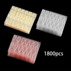 TEMU 1800pcs (75 Sheets) 젤 네일 스티커 - 노란색, 흰색, 핑크색 - 초박형, 매우 달라붙는, 손상 없이 쉽게 제거할 수 있는. 양면 젤 네일 테이프, 내구성, 방수, 제거 가능.|네일스티커