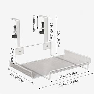 TEMU 라이프 데클라레레이션 언더 데스크 케이블 관리 트레이 - 드릴 없는 클램프 마운트 메탈 메쉬 와이어 정리함, 사무실, 홈, 게임룸, 침실용 숨겨진 디자인 코드 정리 박스 - 화이트, 디자인