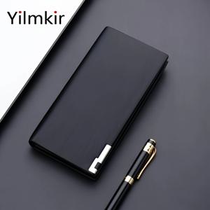 TEMU Yilmkir 남성용 긴 지갑 - 스타일리시한 검은색 지퍼 동전 지갑, 여러 카드 슬롯, 현금 보관함 및 안전한 그로메트, 일상 사용, 비즈니스 스타일, 내구성 있는 합성 가죽, 금속 클립 부착|명함지갑