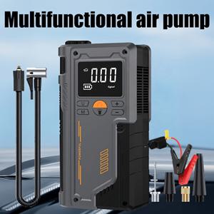 TEMU 강화된 듀얼 기능 다기능 공기 압축기, USB 빠른 충전이 가능한 휴대용 전동 인플레이터, 디지털 압력 표시 스크린 및 손전등 기능, 대용량 4*2000mAh 폴리머 리튬 배터리, 5가지 모드 스위칭 12V/2500암프 고속 시작 1, 32갤런 가솔린/101,44온스 디젤 엔진 - 무선 휴대용 홈 개선 전기 펌프|후레쉬