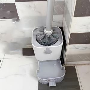 TEMU 벽걸이형 화장실 브러시 세트, 긴 손잡이 - 죽은 모서리 청소에 유연한 디자인, 욕실 청소에 편리, 모든 계절에 적합