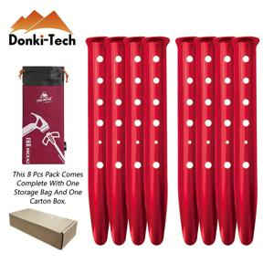 TEMU 310mm(12.2인치) 알루미늄 텐트 스테이크, 눈과 모래 캠핑용, 수납 가방 및 카톤 포함, U자형 텐트 스테이크, 경량 피그, 해변 천막 하이킹 백팩킹 보트 피크닉용(8+1 세트)