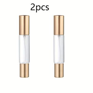 TEMU 2pcs 0.34oz 듀얼-사용 향수 스프레이 병, 롤러 포함 - 투명 유리, 채우기 쉬움, 여행 및 사무실 필수품에 적합, 향수 및 스프레이 병 포함, 휴대용 리필 가능 디스펜서