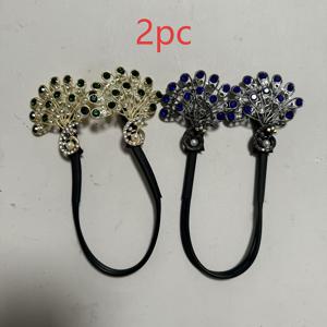 TEMU 2pcs 우아한 펩로우 뱅 스타일링 도구 - DIY 프랑스 헤어핀, 라인스톤 장식이 포함되어 있습니다. 합금으로 제작되어 배터리가 필요하지 않습니다. 여성용 패션 헤어 액세서리