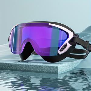 TEMU 대형 프레임 수영 안경 - HD 안티포그, 방수, 조절 가능한 스트랩이 있는 편안한 핏, 수영장, 서핑 및 훈련에 이상적, 수영용 안경|물안경