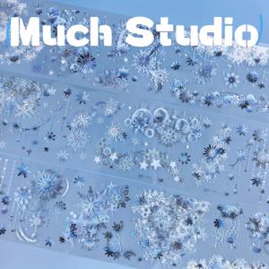 TEMU 판타지 스노우플레이크 버블, 다이어리·노트북·캘린더·폰백 카드·카드 홀더 DIY 장식용 자르기 스티커 - 접착 패턴 포함