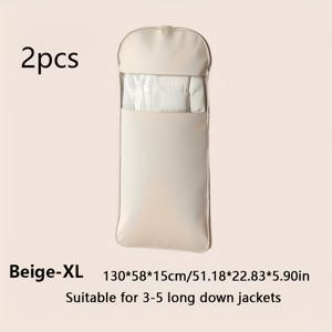 TEMU 2개입 헤비듀티 다운 재킷 압축 보관백 - 먼지방지 지퍼 클로저 옷걸이 정리함, 침구 및 겨울용품 수납 | 공간절약형 옷장 정리대 (사계절 사용), 고품질 지퍼, 튼튼한 구조