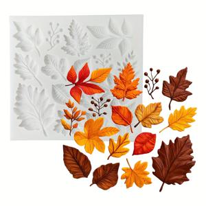 TEMU 16구 가을잎 실리콘 몰드 세트, 레진 캐스팅 몰드, 핸드메이드 DIY 공예, 주얼리 제작, 폴리머 클레이, 드립 글루, 석고, 추수감사절 홈 데코, 쉬운 탈형