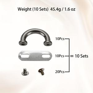 TEMU DIY 지갑 만들기 키트 - 9# 아치 브리지와 스페이서, 메탈 D-링 커넥터 샤크 26.5x15x4mm, 핸드백 스트랩 및 걸이대용, 철 합금 공예 액세서리, 라이트 골든, 실버, 건 컬러, DIY 지갑 만들기