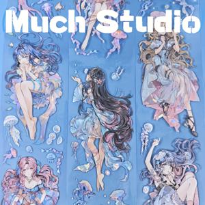 TEMU 바다의 리듬, 빛나는 색감—DIY 공예용 컬러 가우즈 드레스 캐릭터 스티커: 다이어리, 노트북, 캘린더, 폰 케이스, 카드 홀더 등 장식에 사용 가능. 자르기만 하면 붙이는 접착식 패턴! 원하는 곳에 간편하게 붙이세요