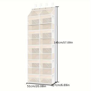 TEMU 10단 문걸이 정리함 - 무도구 설치 가능한 헤비듀티 패브릭 도어 스토리지 백, 공간 절약형 옷장·욕실·주방·사무실용 - 수건, 화장품, 청소 용품 보관 가능, 투명 포켓 디자인, 간편한 걸이형 세탁실 정리대